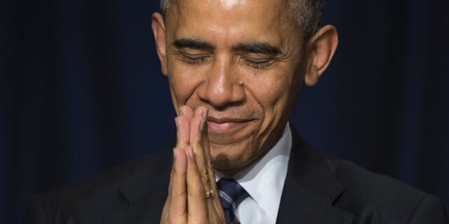 Obama Namaste at Prayer Breakfast